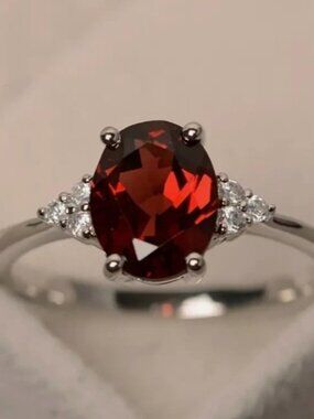 Sparkling Red Cubic Zirconia Ring